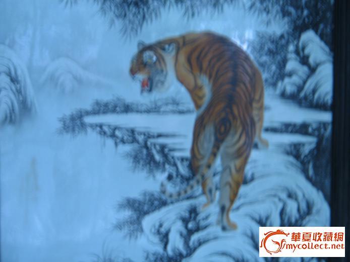 民国吴慰堂作威震八方瓷板画,来自藏友濯清轩