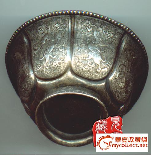 八辫鎏金银碗