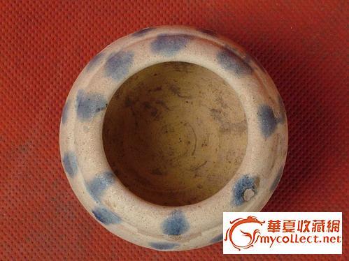少见的唐白釉蓝彩小罐,来自藏友hubi-陶瓷-明清