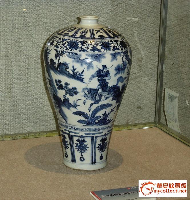 (元)青花萧何追韩信图瓷瓶--南京博物院镇馆之