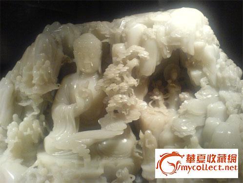 放在澳门萄京酒店的500公斤白玉山佛国图_放