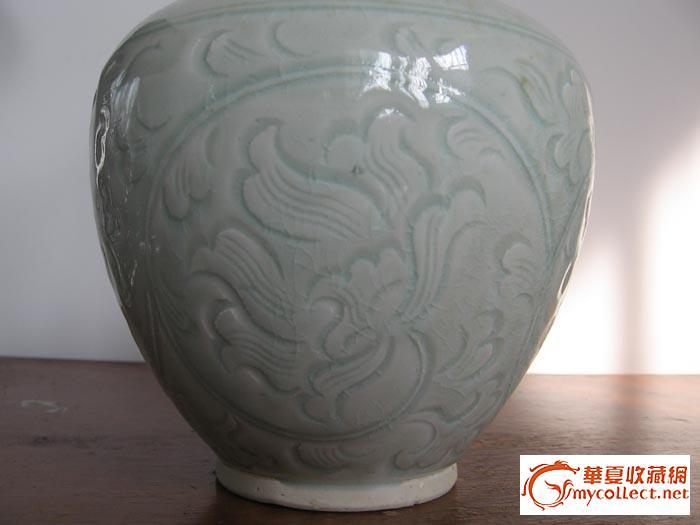 青白瓷缠枝牡丹纹刻花盘口瓶_青白瓷缠枝牡丹