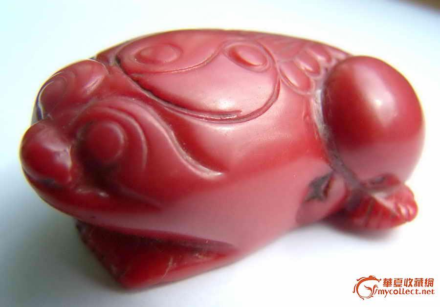红珊瑚三足图纸背太极图自蟾蜍耦起动柜图片