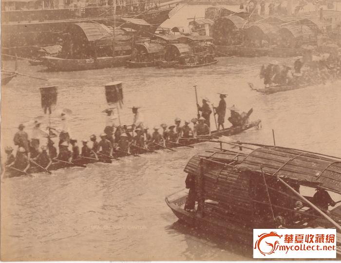 光绪蛋白老相片--广州端午赛龙舟(约1880s)_光
