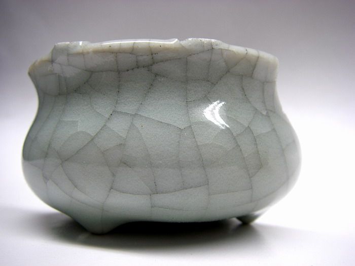 温润如玉--开片小琴炉标本_温润如玉--开片小琴