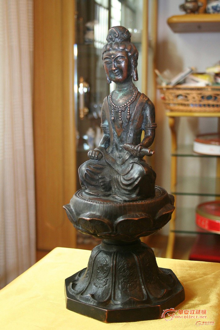 唐代紫铜文殊菩萨佛像