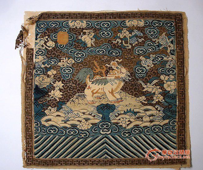 杂件也疯狂---清代一品武官缂丝补子_杂件也疯