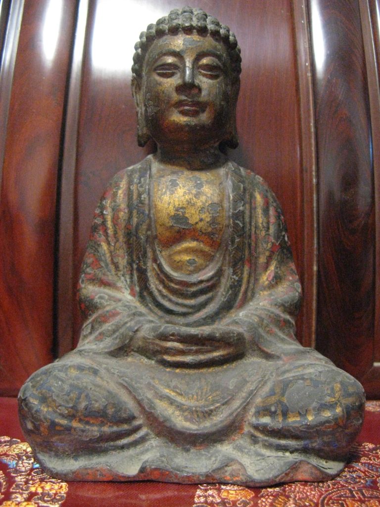 泥金画漆释迦摩尼跏趺坐像_泥金画漆释迦摩尼跏趺坐像鉴定_来自藏友雪浪斋_铜器鉴定_其它铜器鉴定_古玩鉴定估价_华夏收藏网