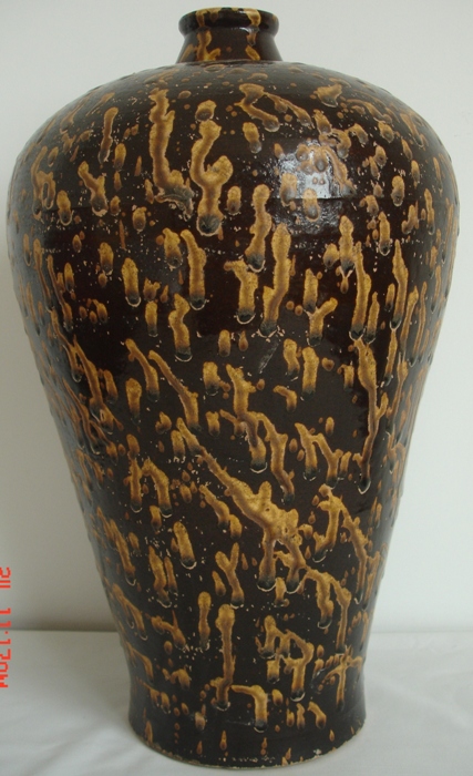 宋吉州窑虎皮釉梅瓶