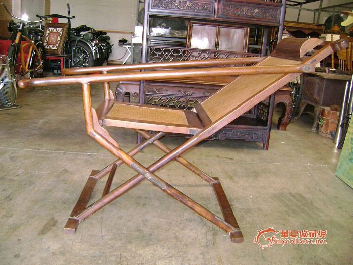 明式黄花梨折叠交椅式躺椅_明式黄花梨折叠交