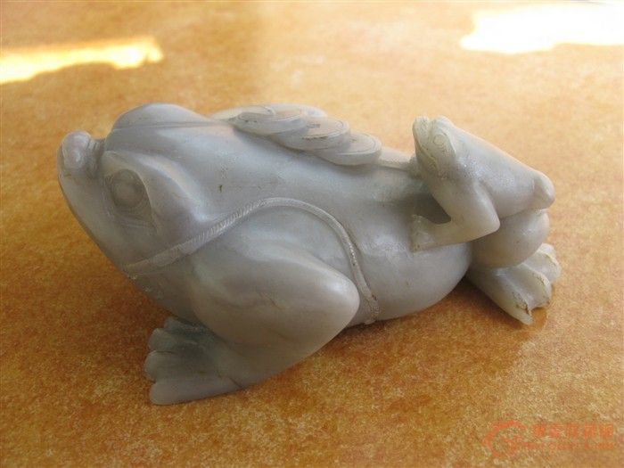 和田玉三脚招财(父子)蟾,来自藏友ganliang108