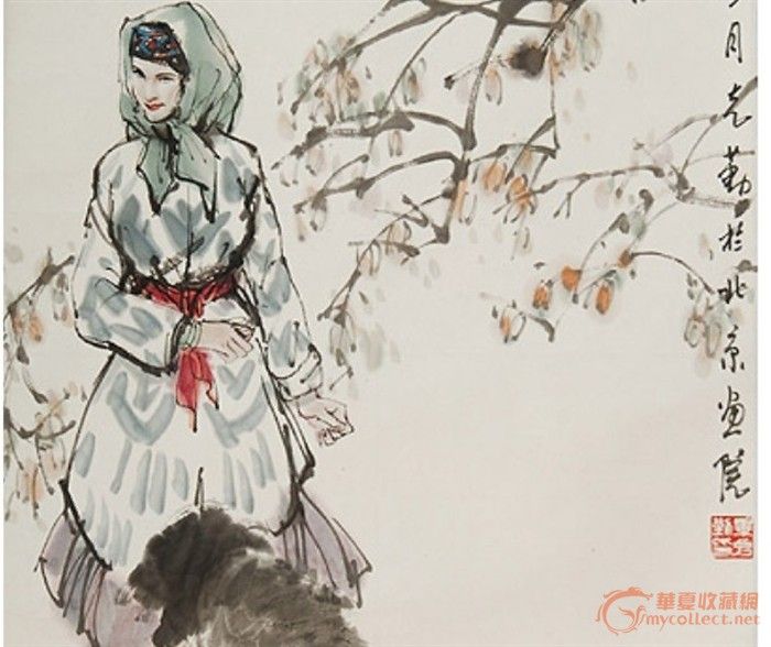 毕克勤《少女与小狗》物品描述 长 :68cm 宽 :45cm 材质: 纸本 形式: 立轴 戊辰年作(公历:1988年)钤印:毕克勤印落款:戊辰冬月克勤于北京画院。注:此拍品约为2.75平尺注:得自作者本人毕克勤 黑龙江人,现为中国美术家协会会员,中央文史研究馆书画院研究员,中国新闻漫画研究会常务理事,黑龙江省美术家协会理事,哈尔滨市美术家协会副主席,哈尔滨学院艺术与设计学院客座教授,哈尔滨日报报业集团《新晚报》高级编辑。