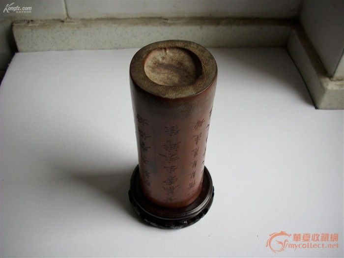 兰因居士款竹笔筒_兰因居士款竹笔筒鉴定_来