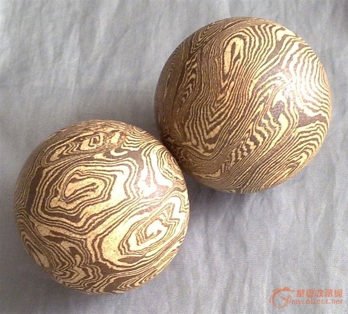 绞胎 古称捶丸(一对)