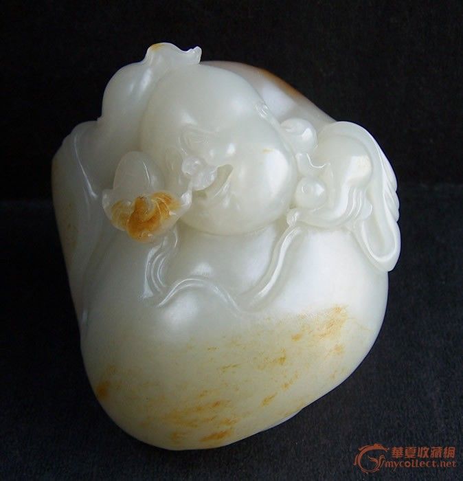 赛宝】新疆和田青白玉籽料弥勒佛_【赛宝】新