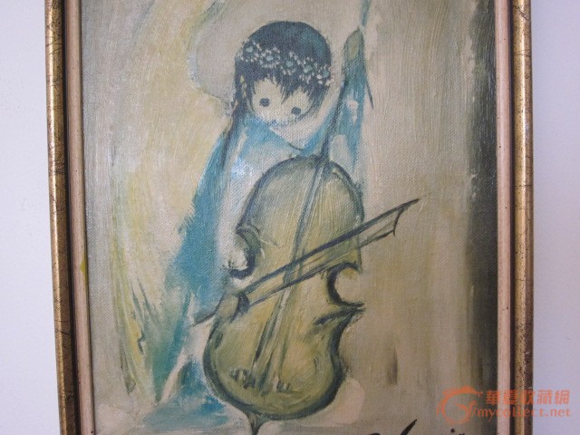 国名画家德格拉齐亚(DeGrazia)油画 大提琴少