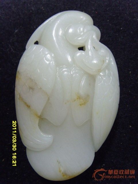 清中期白玉鹦鹉 把件_清中期白玉鹦鹉 把件鉴