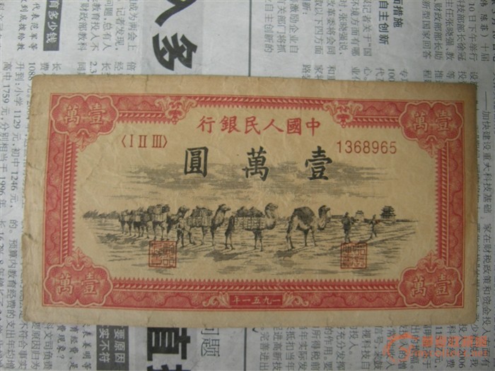 一版10000元骆驼队