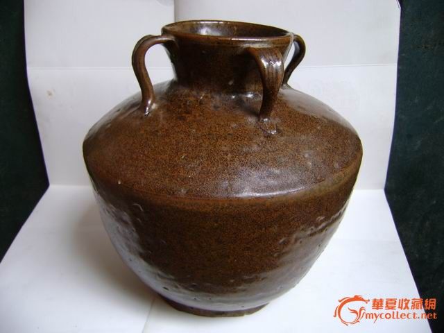 金元耀州窑茶叶沫釉四系罐_金元耀州窑茶叶沫