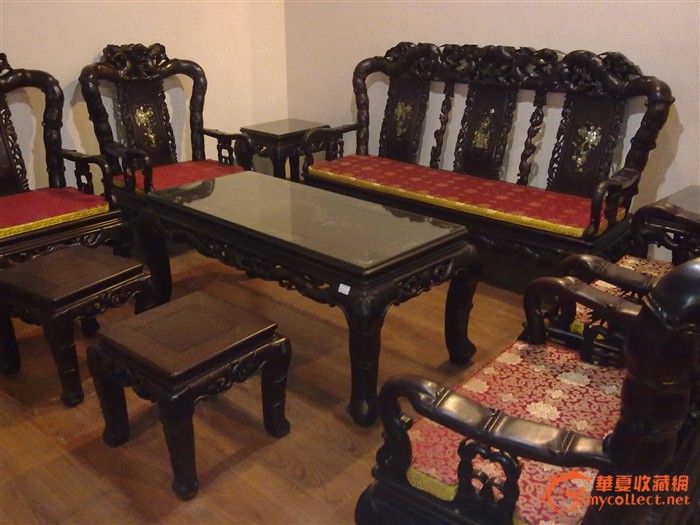 老挝红酸枝镶贝家具