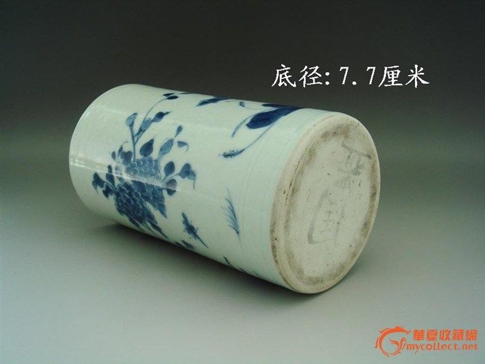 崇祯青花花鸟笔筒,来自藏友才子之乡-瓷器-明清