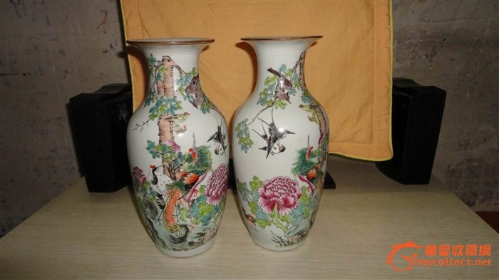 大清同治粉彩五伦图花鸟瓶