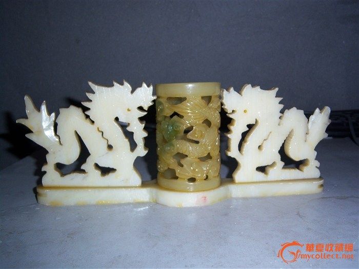 2条龙加笔筒物品和解放后的茶壶_2条龙加笔筒