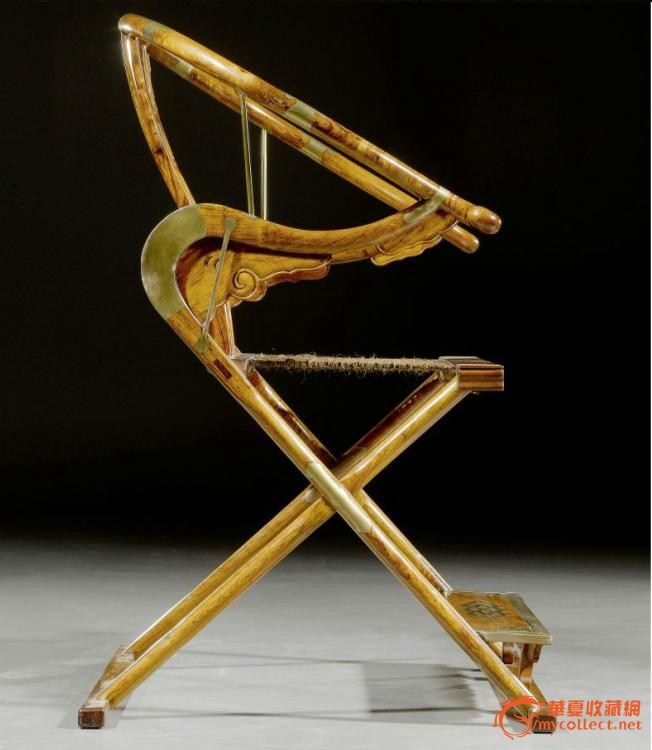 民国时期明式黄花梨木交椅_民国时期明式黄花