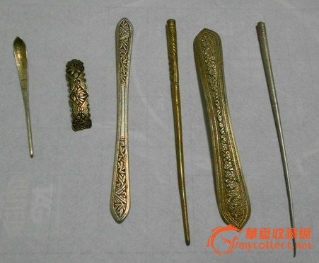 今天下线收来的一下发髻 有银子有真金的求老