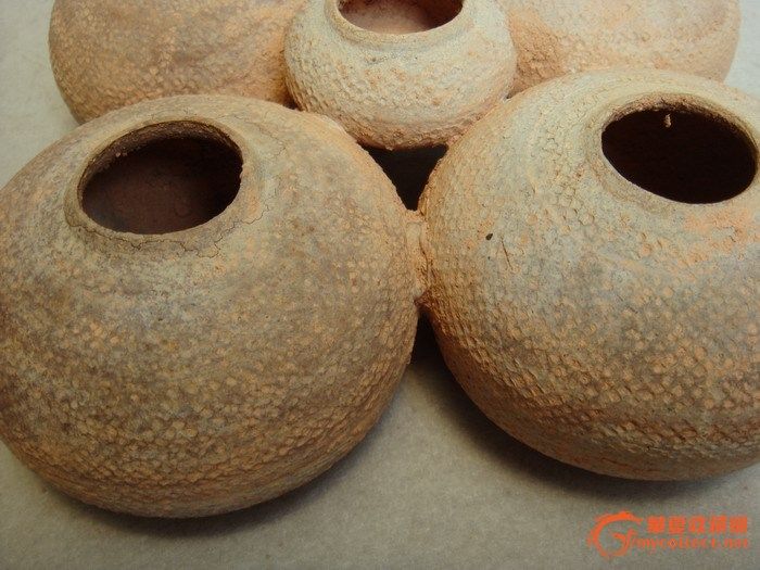 五联罐 陶质~这器型少见吗?4元值得?_五联罐