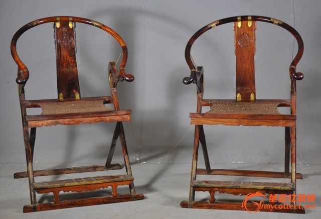 80年代海南黄花梨仿明式交椅一对,来自藏友lu