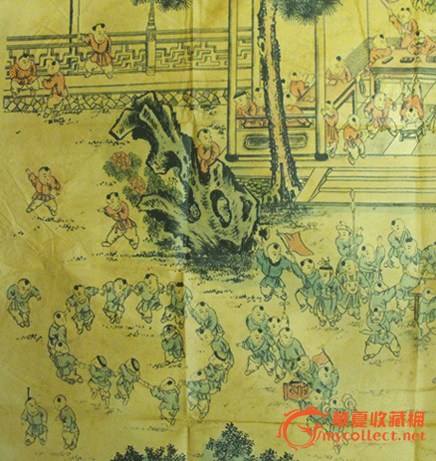 明代著名画家唐寅款百子图(更多精品—百度搜索:通古博物院)