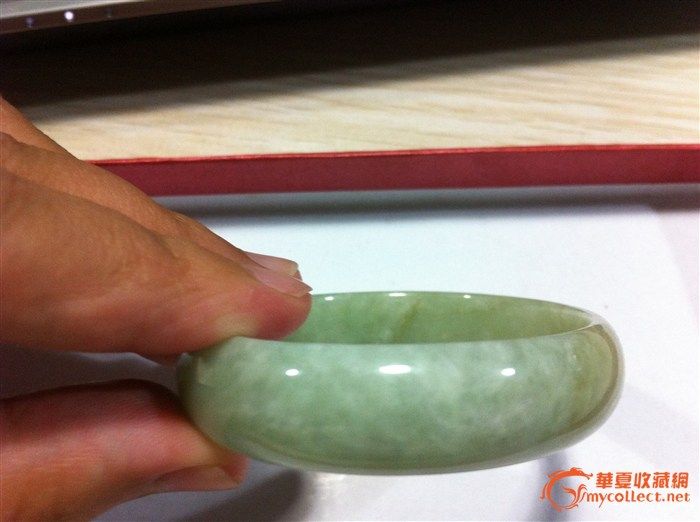 翡翠贵妃镯,来自藏友水晶果冻-玉石-翡翠-藏品