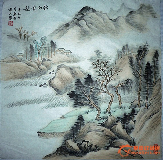 山水斗方2--扬州八怪画派李卫泉老师作品