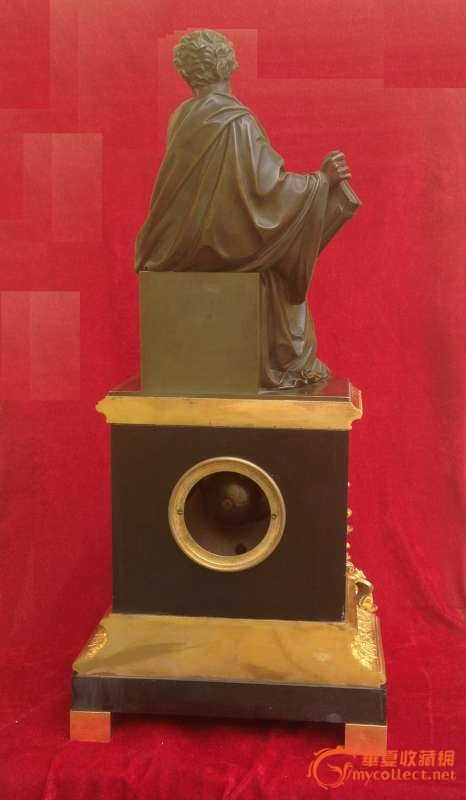 法国十九世纪DENIERE制作理石底座人物铜雕
