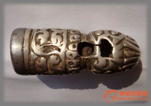 清代殊胜老银錾花法印【四个火焰纹围绕一个