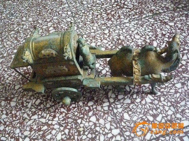49.辽代铜鎏金镶玉骆驼车 捡漏网 010-524212