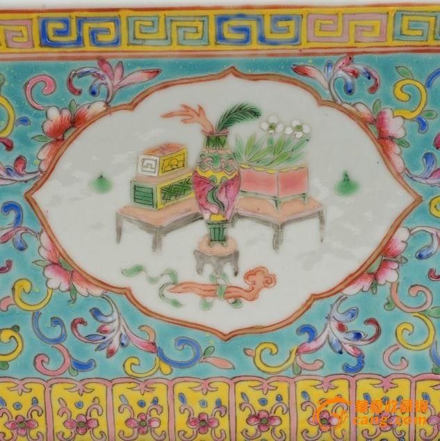 五彩正方形花盆一对_五彩正方形花盆一对鉴定