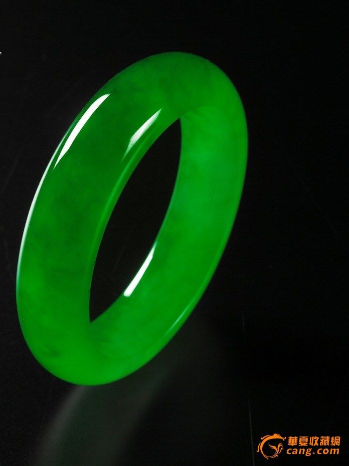 玻璃种 帝王绿 手镯一对 【买一送一】_玻璃种