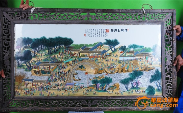 清明上河图瓷板画,来自藏友席志强-陶瓷-民国-
