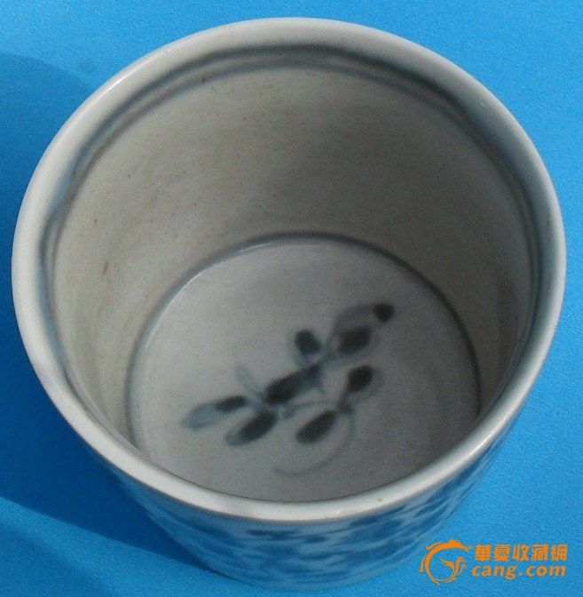 明代天启早期青花西番莲马蹄杯_明代天启早期