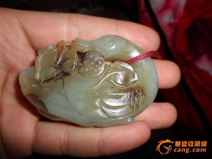 大开门和田籽料带皮子把件,来自藏友lengyuha