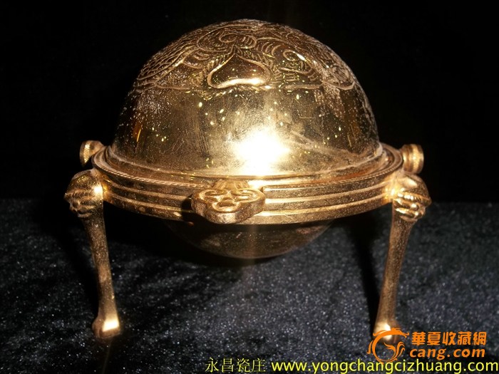 解初 铜镀金燕窝炖盅,来自藏友明清瓷器c-陶瓷