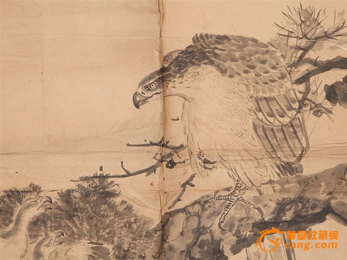 可能是18世纪后期的素描鹰和松树_可能是18