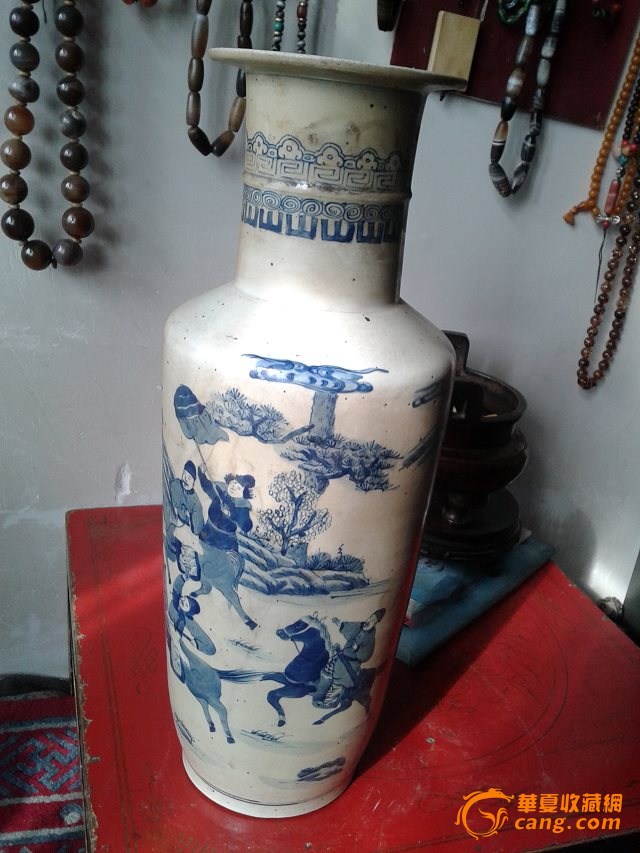 宋代人物故事青花瓷瓶