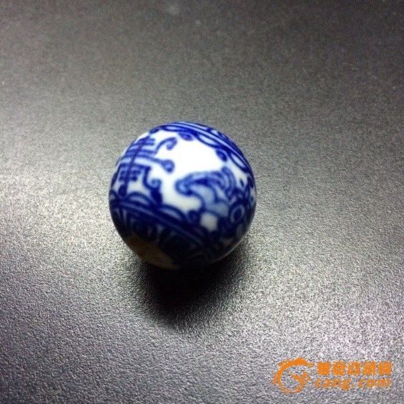青花寿字纹瓷珠