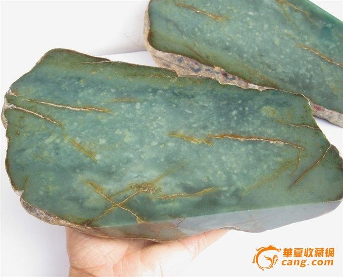 木那老种带雪花棉蓝水翡翠挂件料 5.59公斤_木