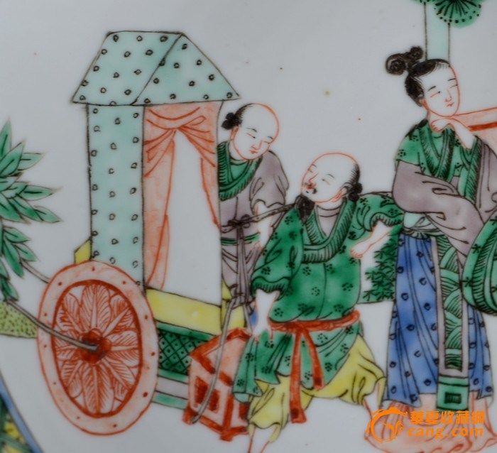 清代五彩长亭送别大盘