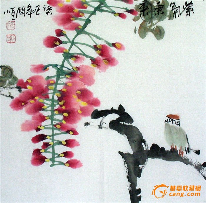斗方写意花鸟画