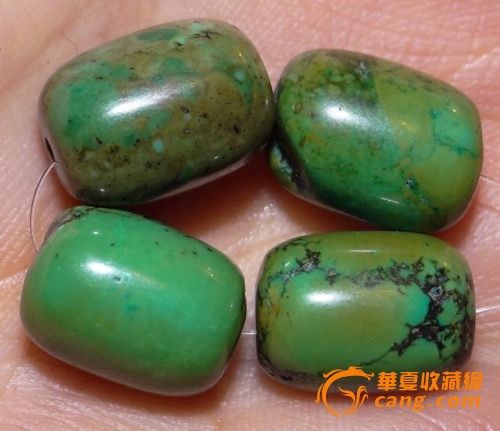 老绿松石桶珠_老绿松石桶珠鉴定_来自藏友原野牧歌2014_珠宝鉴定_松石珠宝鉴定_古玩鉴定估价_华夏收藏网